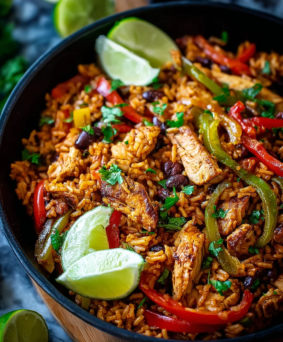 Easy One-Pan Beef Fajita Rice Bowls