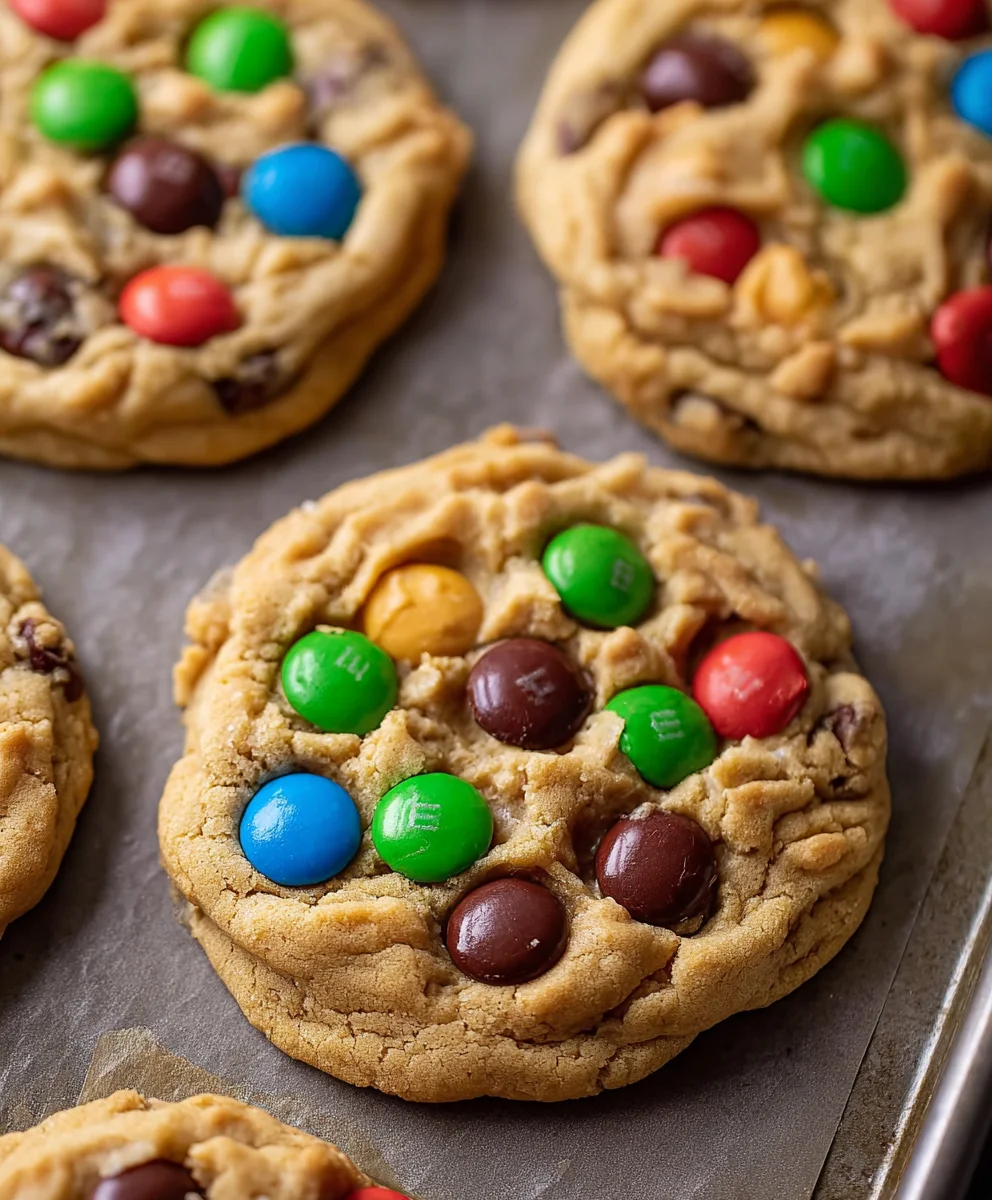 Chewy Peanut Butter M&M Cookies Recipe