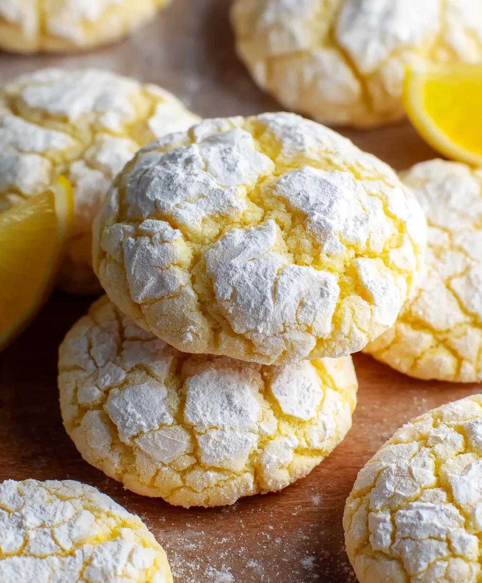 Lemon Crinkle Cookies- Easy Chewy Delight