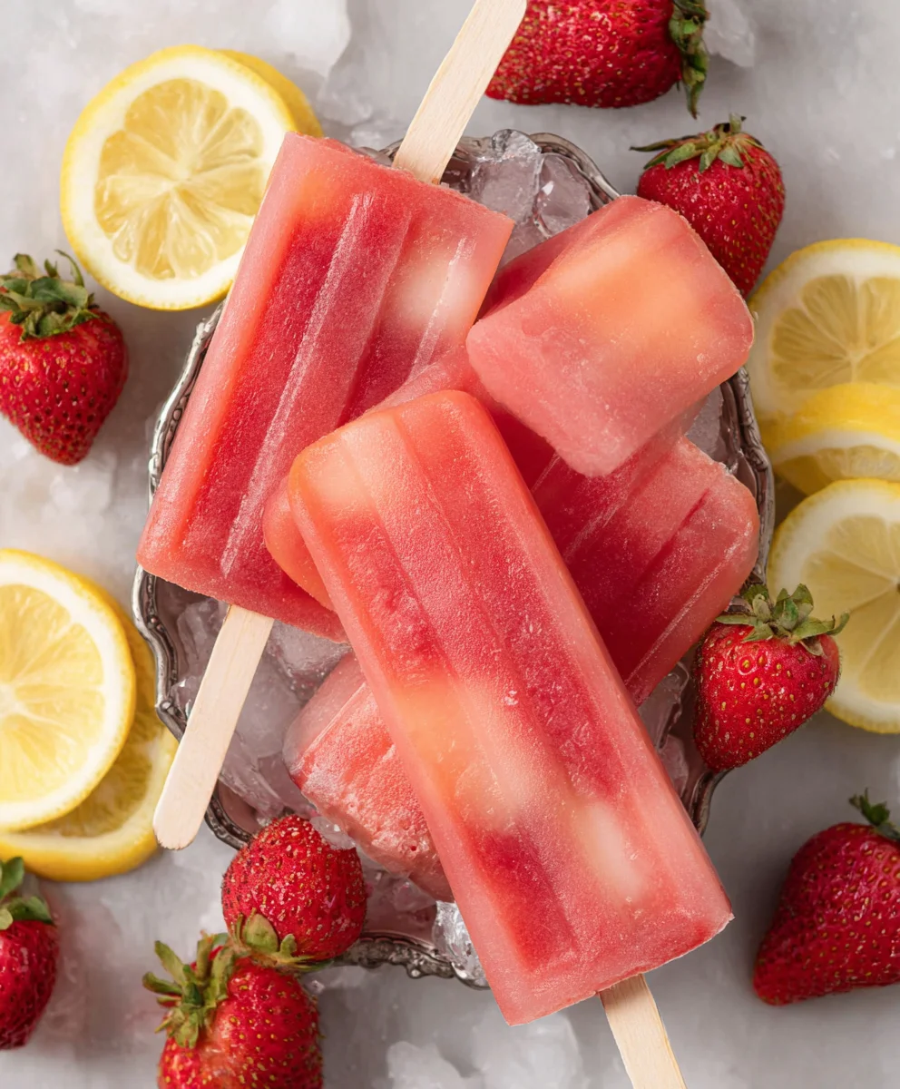 Strawberry Lemonade Popsicles- Refreshing Summer Treat