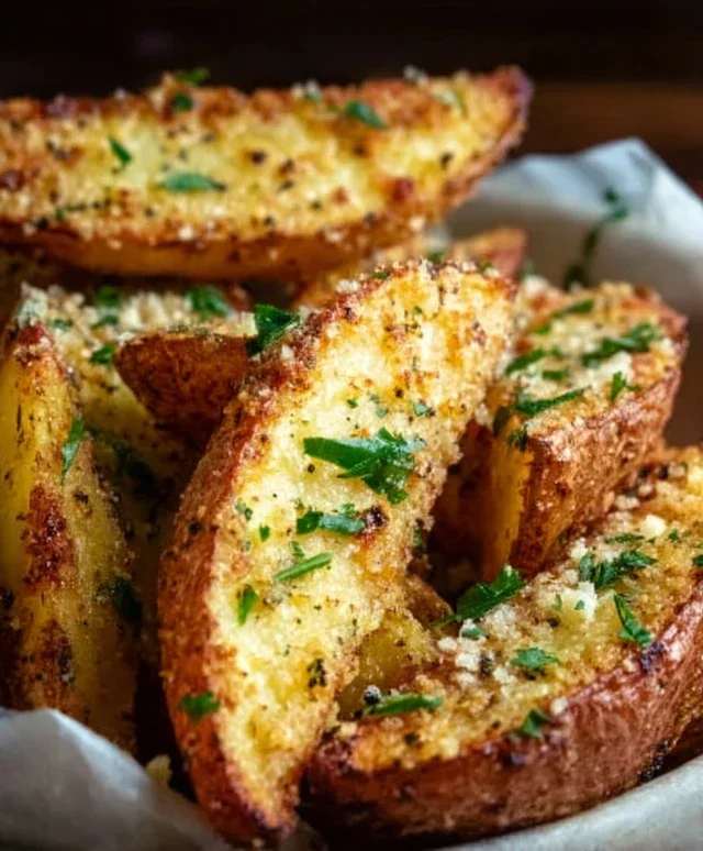 Baked Garlic Parmesan Potato Wedges