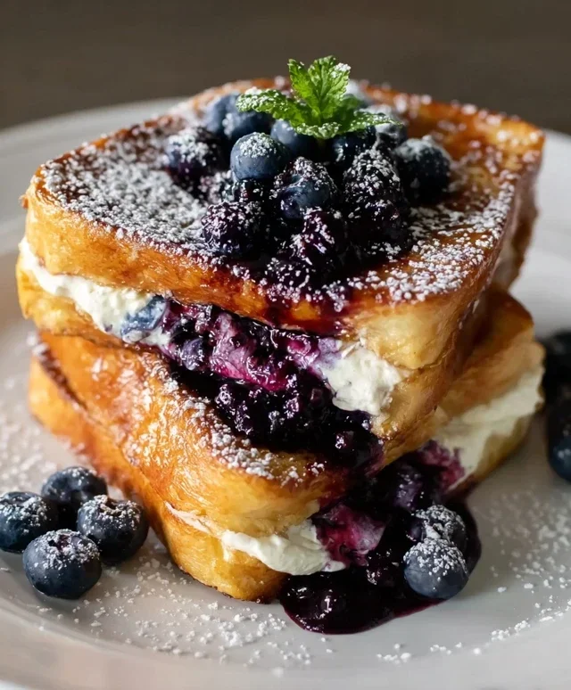 Blueberry Cream Cheese Stuffed French Toast