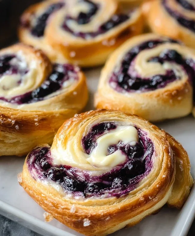 Swirled Blueberry Cream Cheese Danish