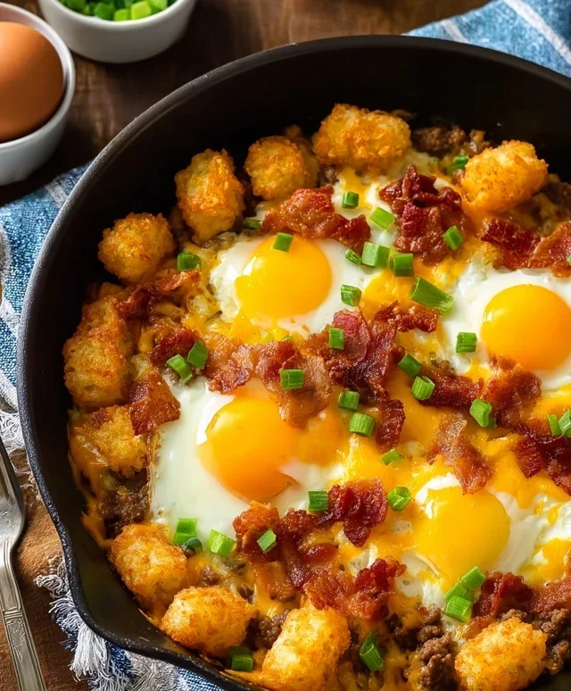 Beef Beef Bacon Egg And Cheese Breakfast Totchos