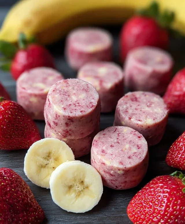 Strawberry and Banana Smoothie Bites for Dogs