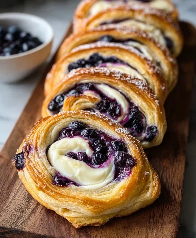 Swirled Blueberry Cream Cheese Danish