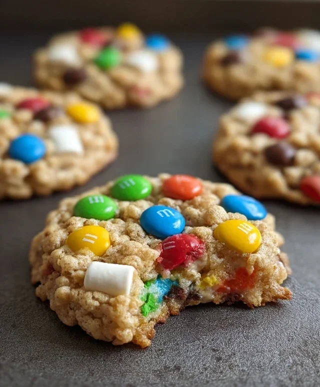 M&M Rice Krispies Cookies