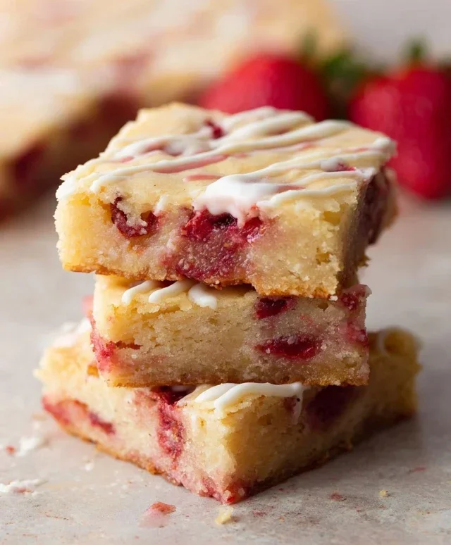Strawberry Lemon Blondies