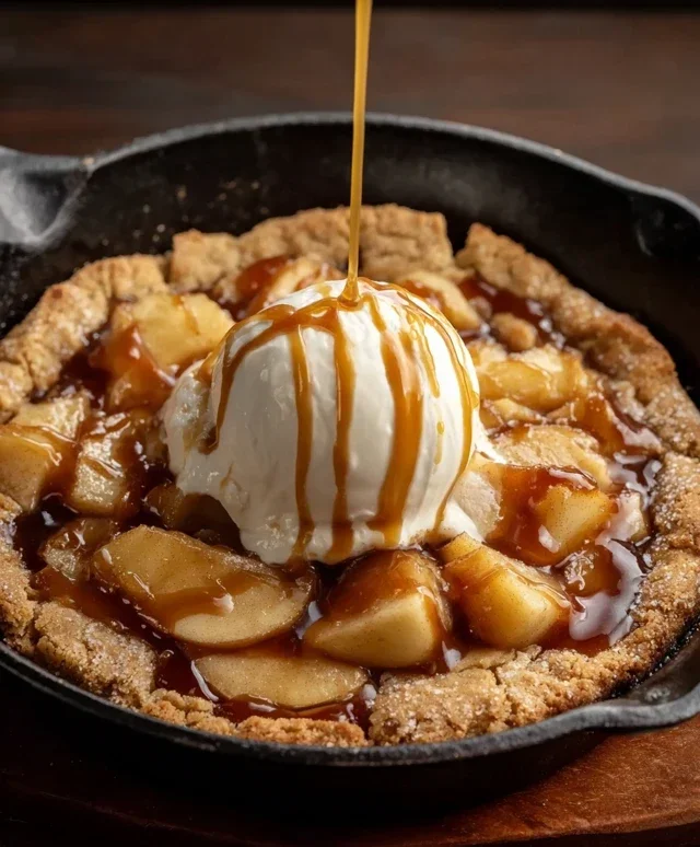 Caramel Apple Cookie Skillet