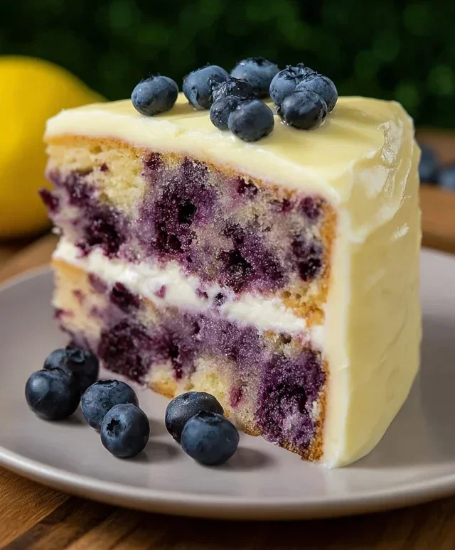 Blueberry Cake with Lemon Cream Cheese Frosting