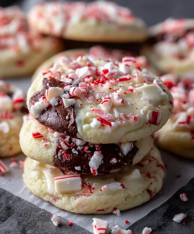 White Chocolate Peppermint Bark Cookies