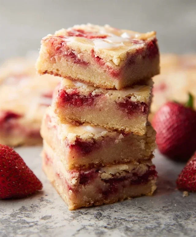 Strawberry Lemon Blondies