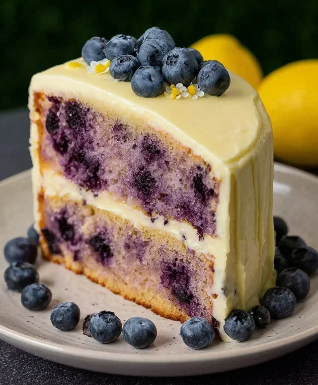 Blueberry Cake with Lemon Cream Cheese Frosting