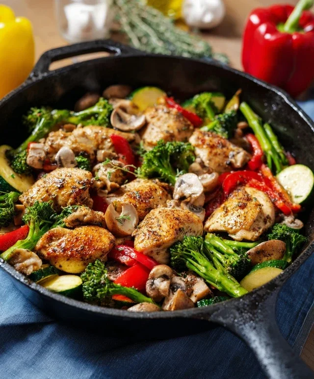 Healthy Chicken and Vegetables Skillet
