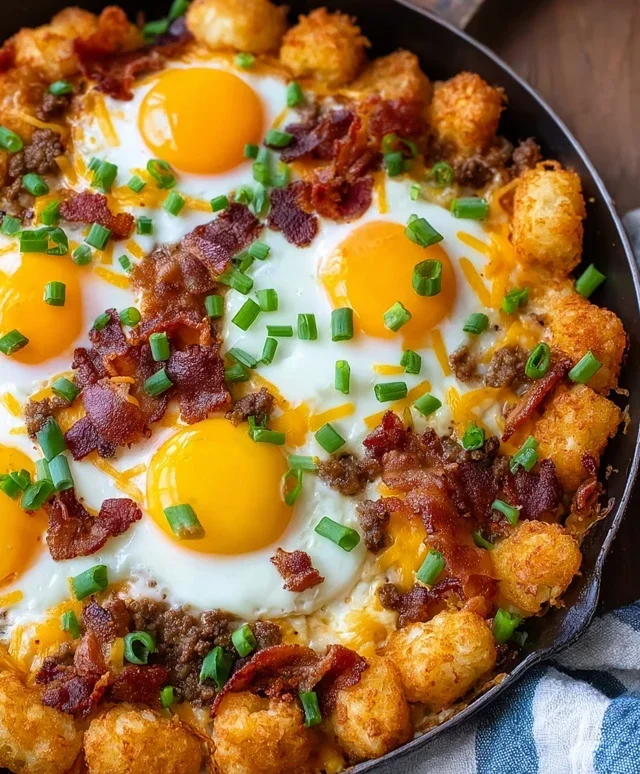 Beef Beef Bacon Egg And Cheese Breakfast Totchos