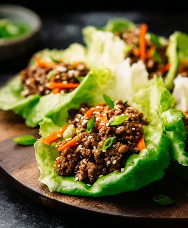 Asian Style Ground Beef Lettuce Wraps