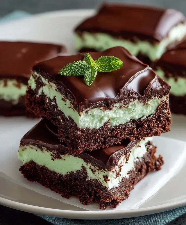 Triple-layer chocolate mint squares