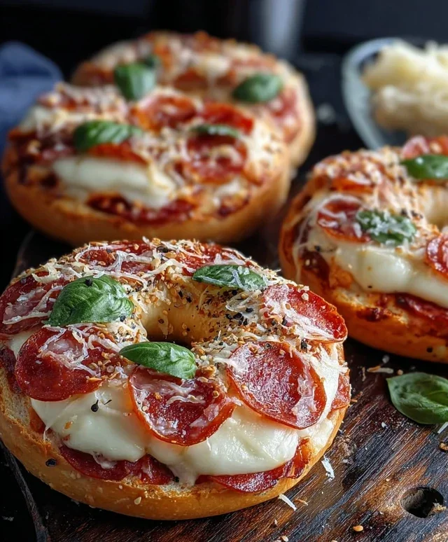 Giant Pizza Bagels
