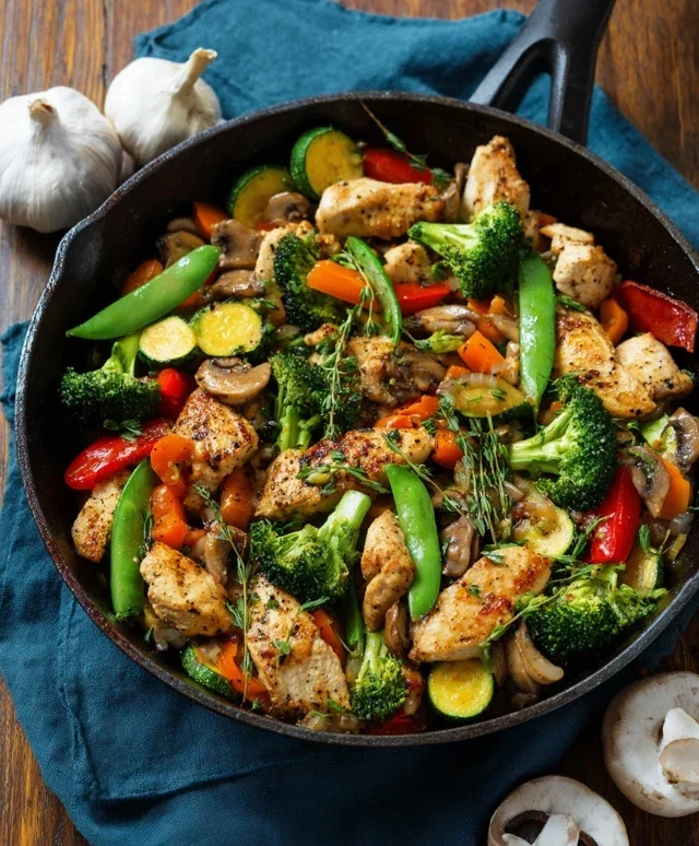Healthy Chicken and Vegetables Skillet
