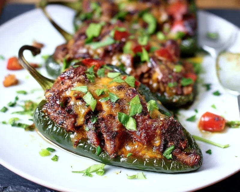 Brisket Stuffed Poblano Peppers