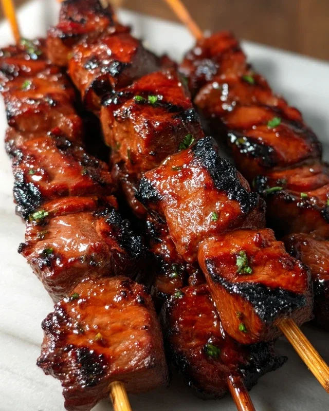 BBQ Beef Skewers with Filipino BBQ Marinade