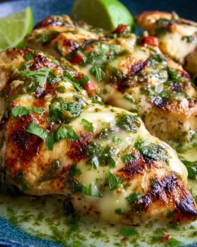 Grilled Salsa Verde Chicken with Pepper Jack