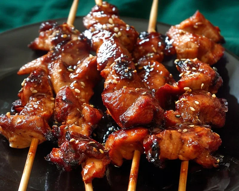 Sticky Bourbon Extract Extract Chicken Skewers