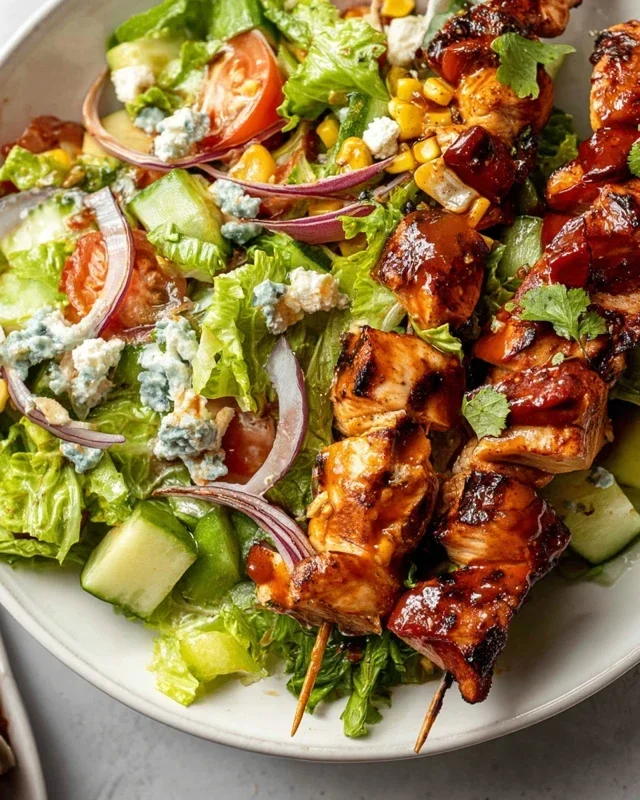 BBQ Chicken Skewer Salad