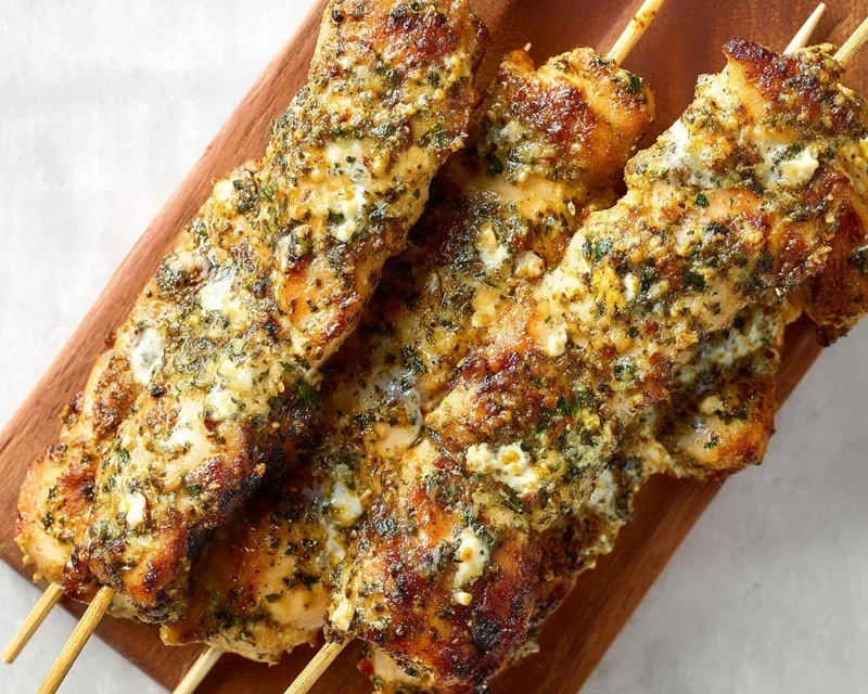 Ranch Garlic Parmesan Chicken Skewers