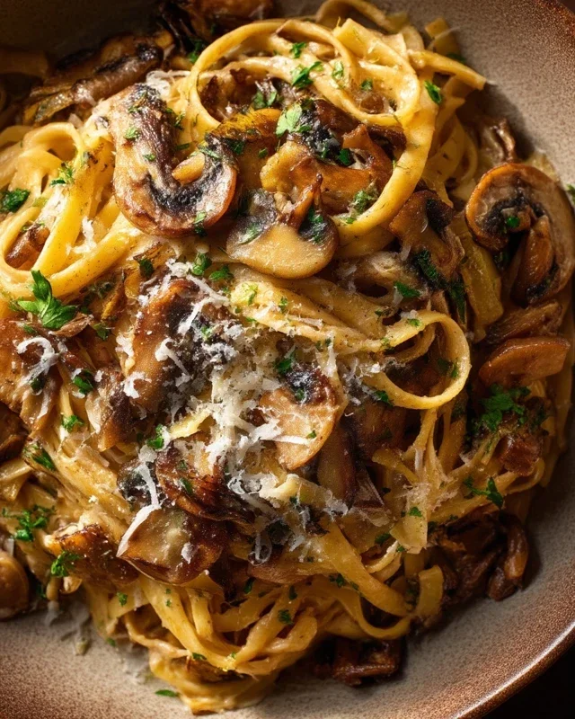 Caramelized Leek and Mushroom Gruyere Pasta