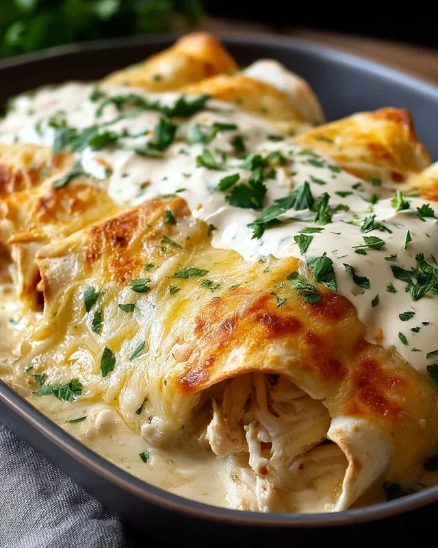 Creamy White Chicken Enchiladas
