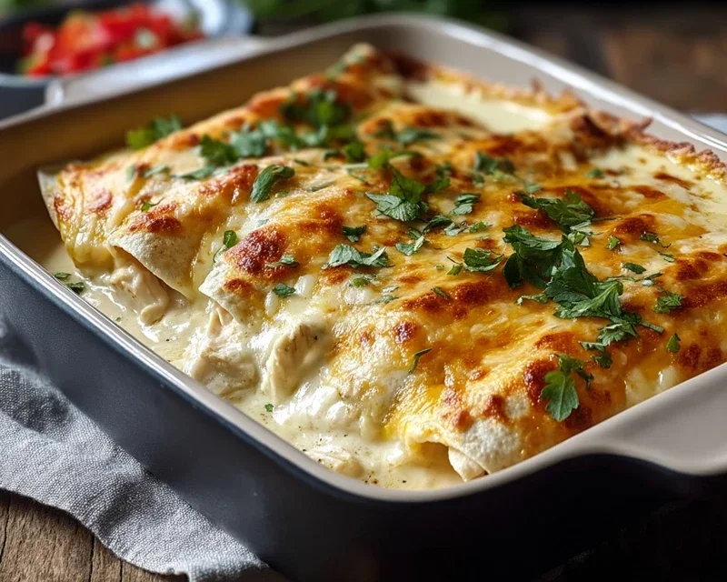 Creamy White Chicken Enchiladas