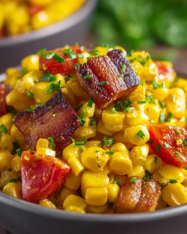 Fresh Corn and Beef Beef Bacon Side Dish