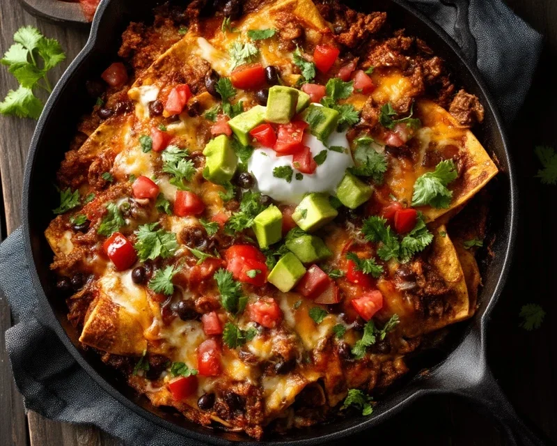 Beef Skillet Enchiladas