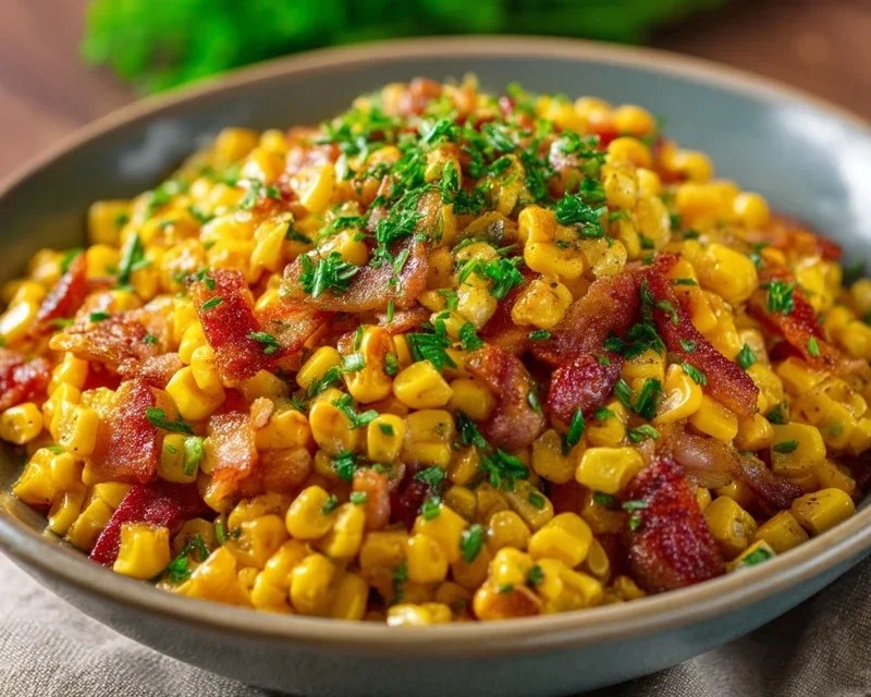 Fresh Corn and Beef Beef Bacon Side Dish