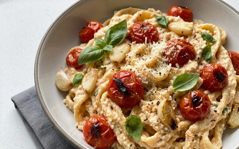 Roasted Tomato and Garlic Ricotta Pasta