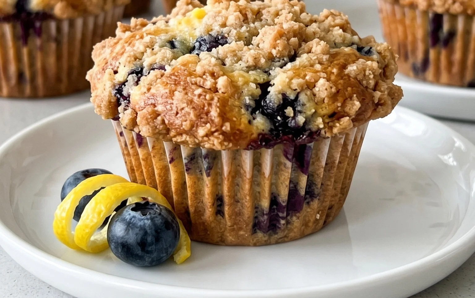 Lemon Blueberry Streusel Muffins
