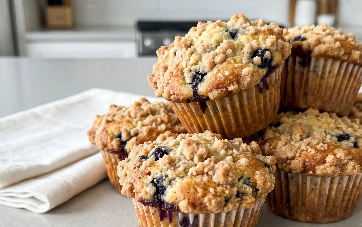 Lemon Blueberry Streusel Muffins