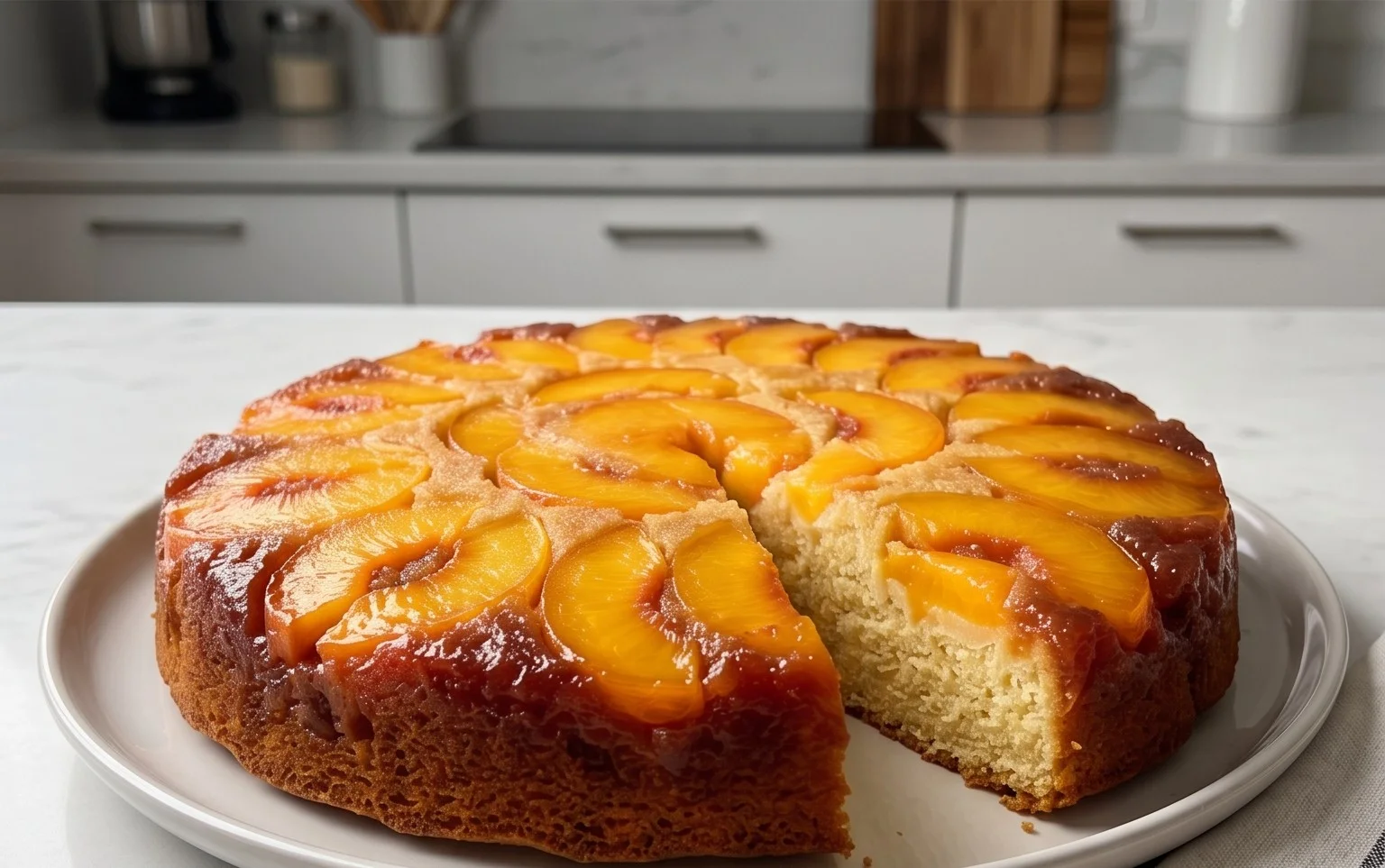Peach Upside-Down Cake Recipe