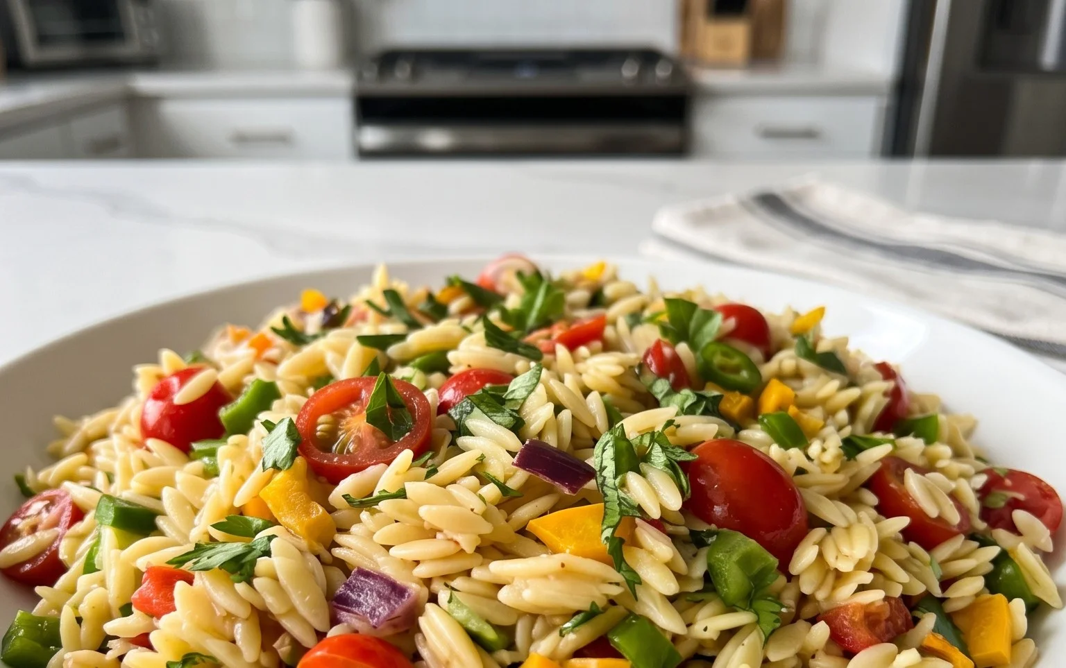 Rainbow Orzo Salad