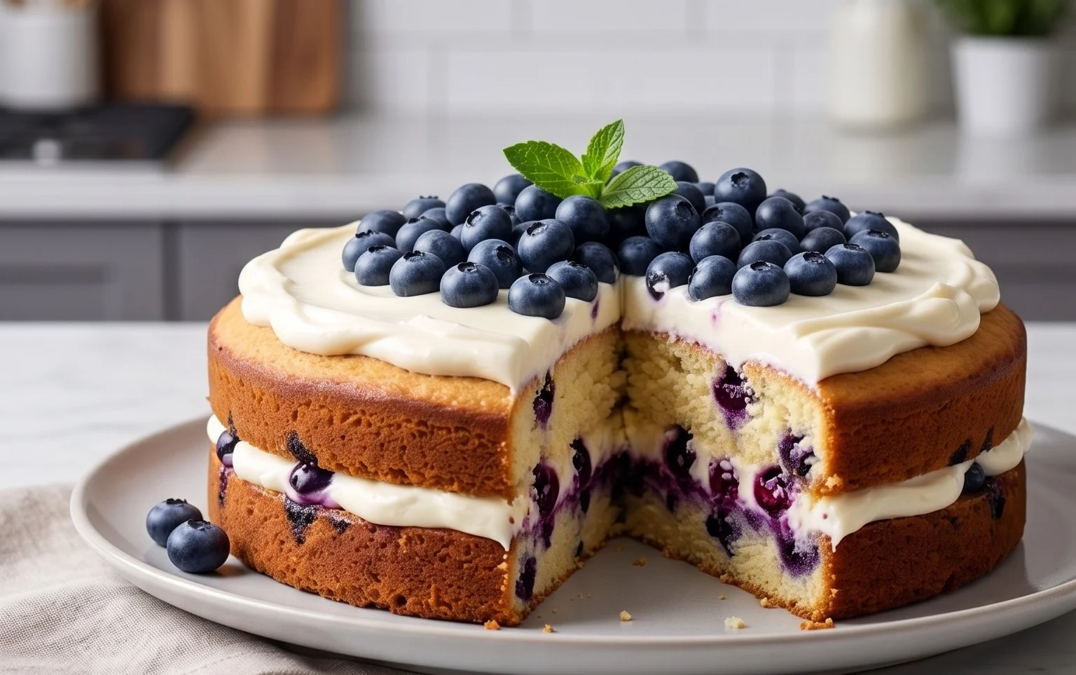 Nova Scotia Blueberry Cream Cake