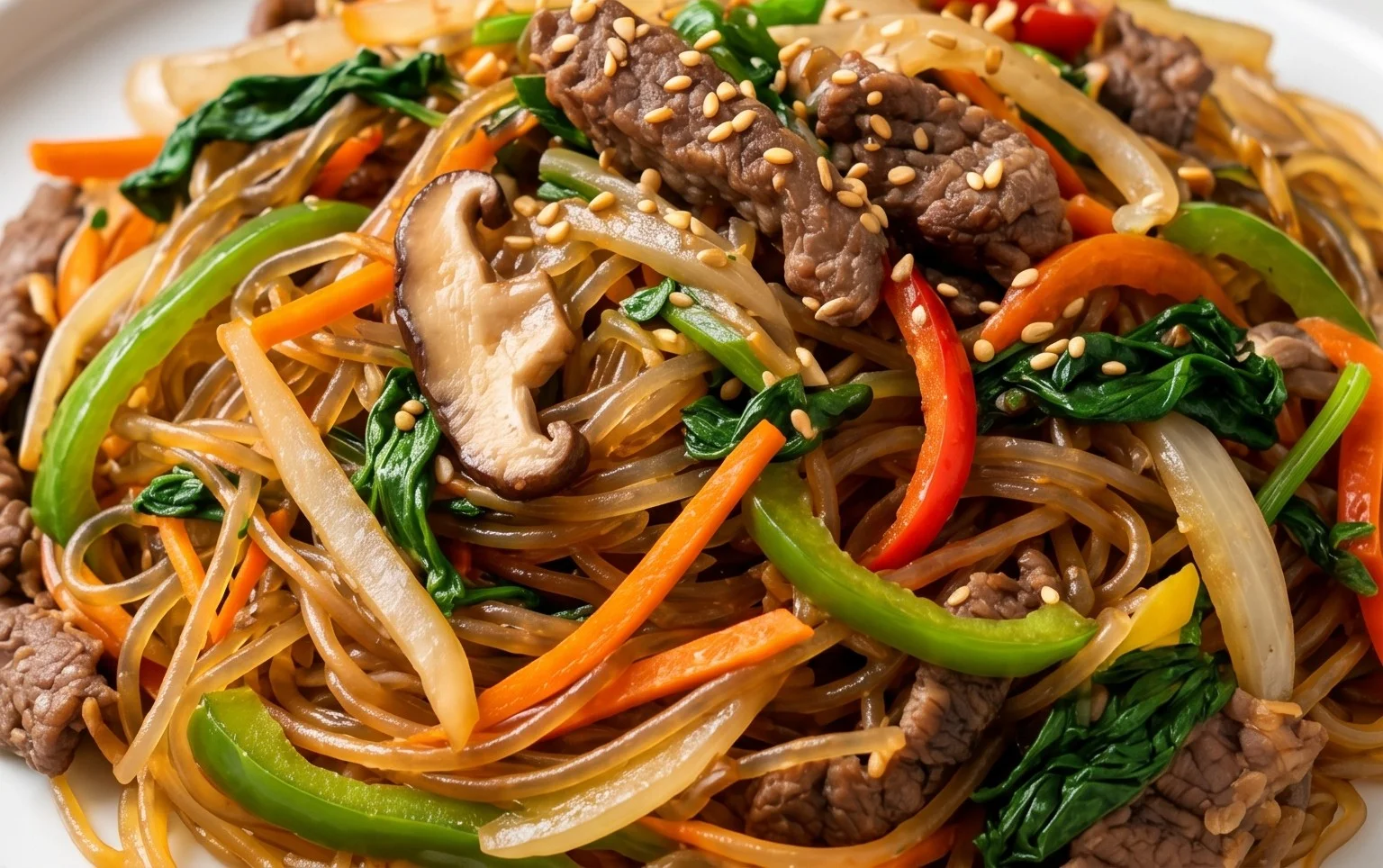 Japchae (Korean Glass Noodle Stir Fry)