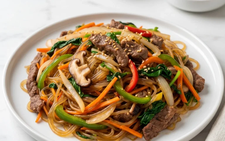 Japchae (Korean Glass Noodle Stir Fry)