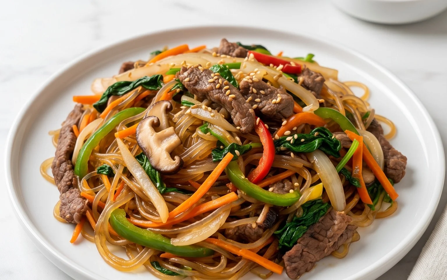 Japchae (Korean Glass Noodle Stir Fry)