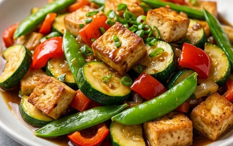 Zucchini Stir Fry With Tofu (Vegan)