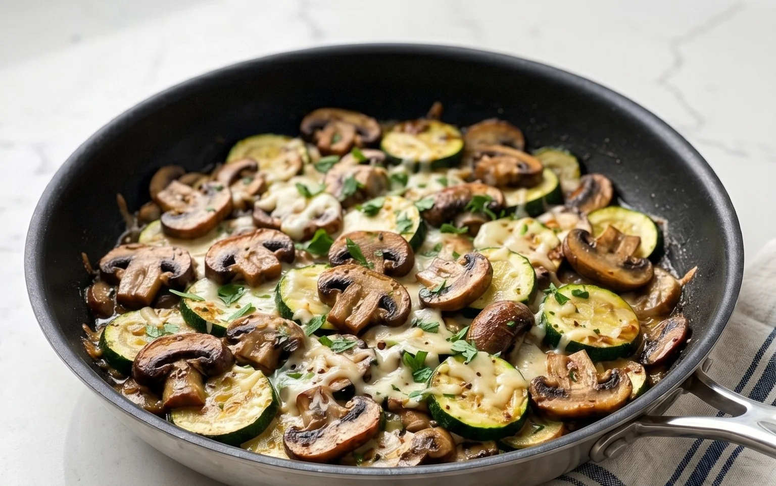 Skillet Zucchini and Mushrooms