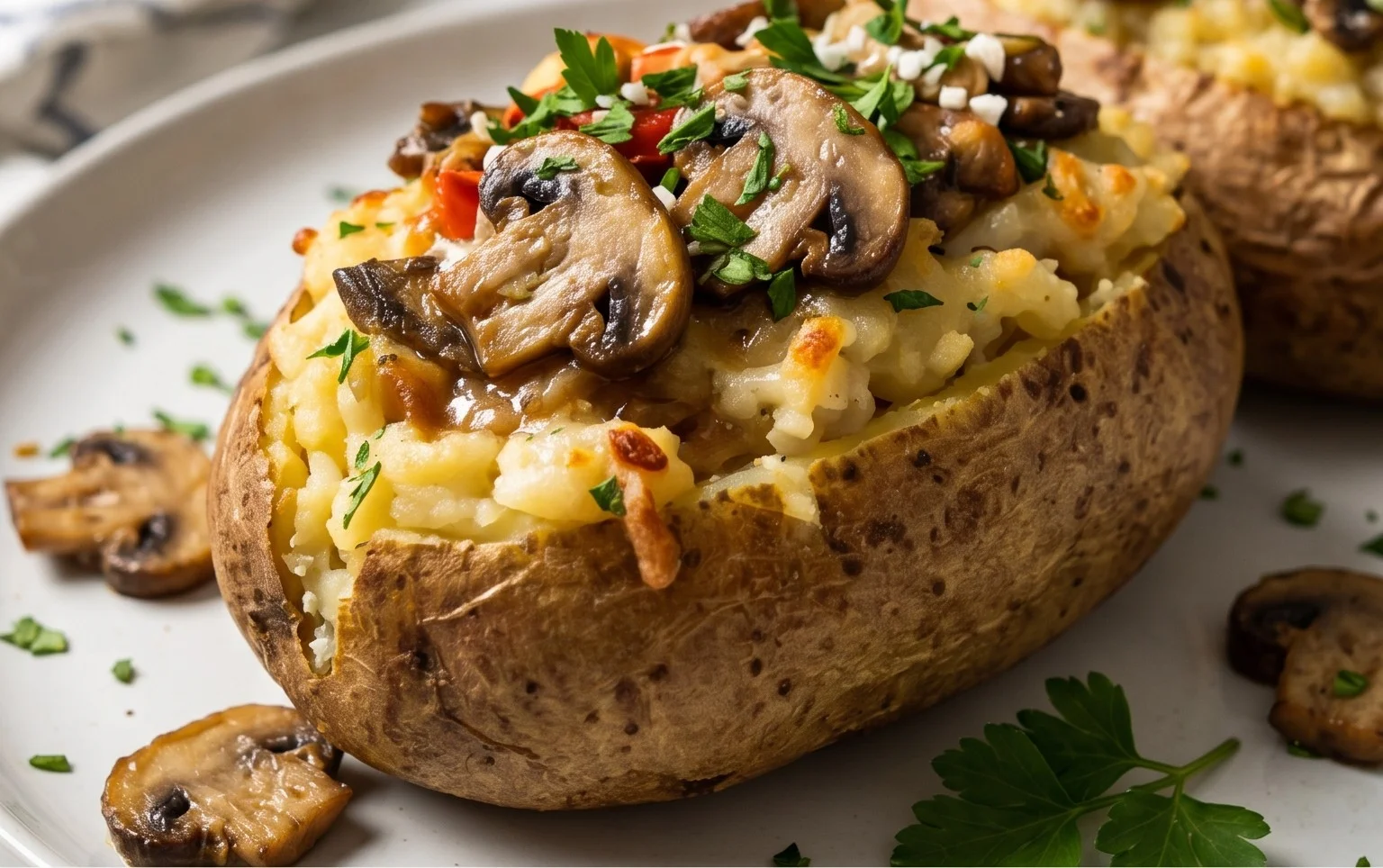 The Ultimate Stuffed Baked Potatoes with Mushrooms