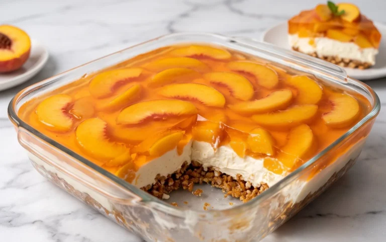 Peach Pretzel Salad Dessert