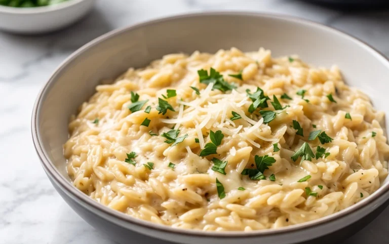 Creamy Garlic Parmesan Orzo