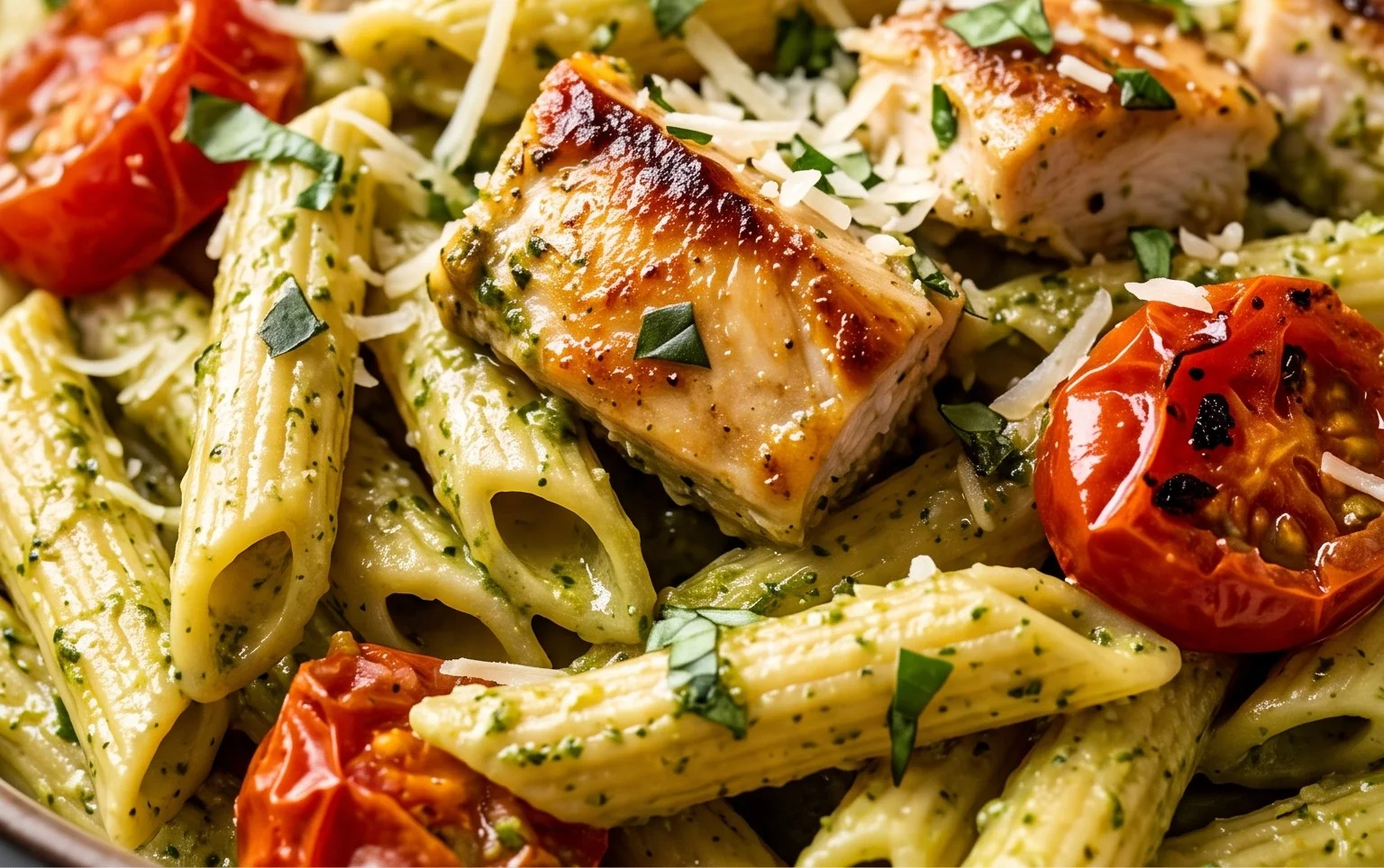 Creamy Chicken Pesto Pasta